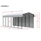 Arrow Storage Products Galvanized Steel Carport, W/ 1-Sided Enclosure, Compact Car Metal Carport Kit, 10'x29'x9', Eggshell CPH102909ECL1 - alternate 9